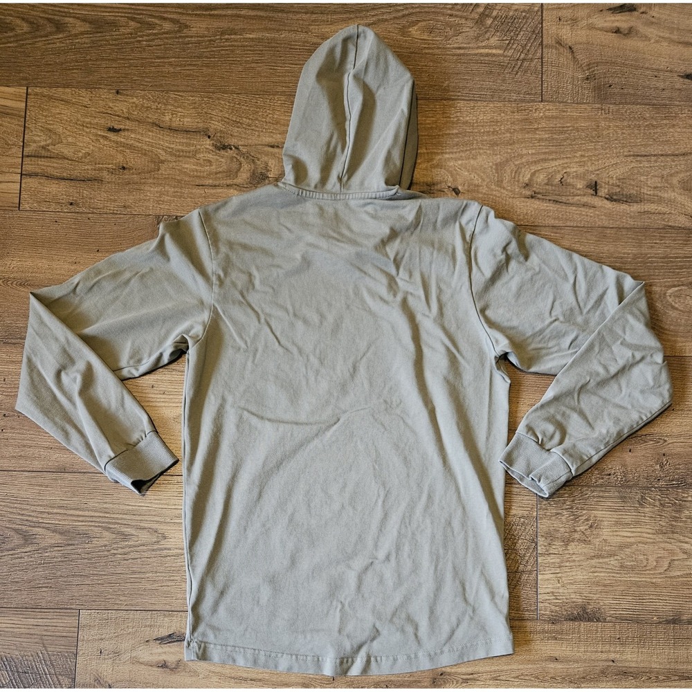 Adidas Sweatshirt Adult Size Small Tan Logo Pullover Hoodie Lightweight - Picture 2 of 8